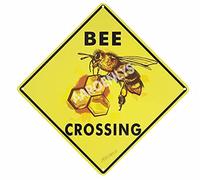 Plaque en métal en métal Bee Crossing Xing Farm Organic Country Yard Sign en aluminium pour intérieur ou extérieur Décoration murale 30,5 x 30,5 cm