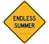 Plaque en métal - Endless Summer Road Beach Pool House Deck Tiki Coastal Bedroom Sign pour maison, bureau, bar, décoration murale d'intérieur et d'extérieur 20,3 x 20,3 cm