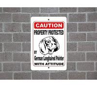 Plaque en métal et aluminium avec inscription « Property Protected by German » - 20,3 x 30,5 cm