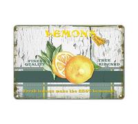 Plaque en métal « Farm Fresh Lemons Make The Best Lemonade Just Picked » - Plaque en métal chic personnalisée - Décoration de piscine - Cadeau de pendaison de crémaillère - 20,3 x 30,5 cm