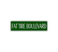 Plaque en métal Fat Tire Boulevard Panneau de rue 40,6 x 10,2 cm