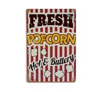 Plaque en métal « Fresh Popcorn Hot And Buttery »