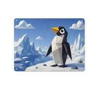 Plaque En Métal Geometric Cartoon Penguin 30x40cm Pour La Maison | Dans l'espace créatif, les décors muraux en métal créent un accent mural comme petite touche déco.
