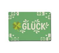Plaque en métal « German Happiness Glueck Clover » pour le salon | Décoration murale en métal pour café, club, jardin 20,3 x 30,5 cm