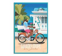 Plaque en métal Guadeloupe - Plaque en étain de voyage vintage pour maison, cuisine, bar, terrasse, grotte - 20 x 30 cm