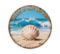 Plaque en métal « Healed By Salt And Waves »