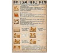 Plaque en métal « How To Bake The Best Bread » - Plaque en fer - 20,3 x 30,5 cm
