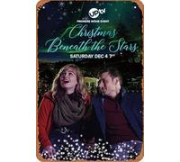 Plaque en métal humoristique avec inscription « Christmas Beneath the Stars 2021 » - 20,3 x 30,5 cm - Décoration murale pour la maison, la rue, les bars, les restaurants, les cafés, les magasins