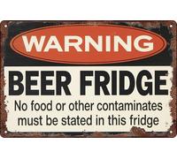 Plaque en métal humoristique avec inscription « Do Not Put Food, Water, Or Other Shit In This Fridge » pour maison, cuisine, restaurant, café, pub, bar - 20,3 x 30,5 cm
