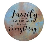 Plaque en métal humoristique avec inscription « Family Is Not An Important Thing Family Is Everything » - Décoration murale amusante - 30 x 30 cm