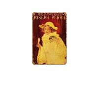 Plaque en métal humoristique avec inscription « Food & Drink » Champagne Joseph Perrier - Décoration murale rétro pour maison, cuisine, bar, café, club, grotte - 30 x 43 cm