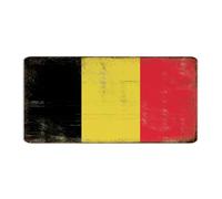 Plaque en métal humoristique en forme de carte d'État de la Belgique - Décoration de salle de bain - Pour restaurant, chambre à coucher, salle de bain - 15,2 x 30,5 cm