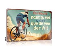 Plaque en métal humoristique « Ride Into The Unknown : A Cyclist'S Journey Through Nature » - Décoration d'intérieur amusante - Vintage - 30 x 40 cm