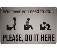 Plaque en métal humoristique « There is No Clear History of Why Only Boys Stand to Urinate » sur les toilettes - 30,5 x 20,3 cm