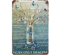 Plaque en métal « I Can Only Imagine Butterfly » avec les paroles de « I Ca