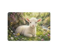 Plaque En Métal Innocent Little Lamb 20x30cm Déco Murale | Utilisez des plaques murales en métal dans la salle de jeux pour renouveler le mur en hiver.