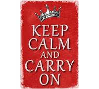 Plaque en métal inspirante « Keep Calm and Carry on » - Plaque de motivation en métal pour la maison, le bureau, la chambre, le bar, la grotte d'homme - Accessoires de décoration murale - Cadeaux