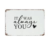 Plaque en métal « It Was Always You Country » - Décoration murale rétro en aluminium pour garage, chambre à coucher, cabine - 30,5 x 45,7 cm