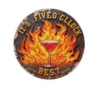 Plaque en métal « It's Five O'Clock Somewhere »