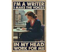 Plaque en métal « Je suis écrivain. Faites parler les voix dans ma tête. » Décoration murale rétro en aluminium, 20 x 30 cm, idéale pour le jardin, le garage, la maison, le bureau, le bar ou un club.