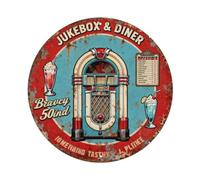 Plaque en métal Jukebox & Diner