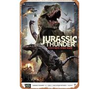 Plaque en métal Jurassic Thunder 2019 - 20,3 x 30,5 cm - Décoration murale vintage rétro