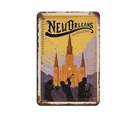 Plaque en métal La Nouvelle-Orléans The Big Easy Travel Tin Signs Vintage Bar Club Cave Home Kitchen Wall Decor Funny Decor 30 * 30CM