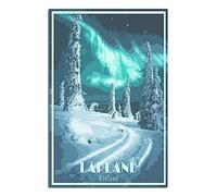 Plaque en métal Laponie Finlande Vintage Décor Art Signe Maison Cuisine Bar Café Club Cave Décoration murale Rétro Voyage Plaque en étain 20x30cm