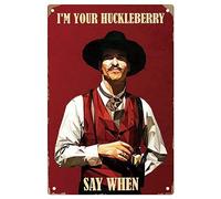 Plaque en métal Man Cave Decor West Cowboy Movie Doc Holiday - Affiche de film vintage - Décoration murale de cowboy - Cadeau pour fan - 20,3 x 30,5 cm