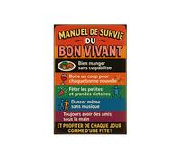 Plaque en métal manuel de survie du bon vivant