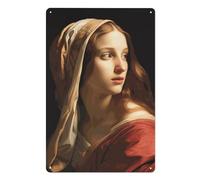 Plaque en métal Marie-Madeleine Seigneur Christ - Décoration murale religieuse catholique pour bar, pub, club, café, chambre, ferme, décoration d'intérieur - 20,3 x 30,5 cm