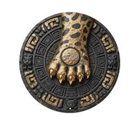 Plaque en métal Maya Jaguar Paw Sun Stone