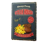 Plaque En Métal Métallique Poster Mural tin sign La Restauration Steak House