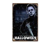 Plaque en métal Michael Myers - Film d'horreur d'Halloween - Vintage - Rétro - En aluminium - 20,3 x 30,5 cm