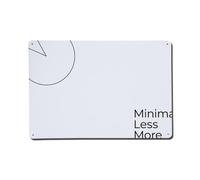 Plaque en métal Minimal Less More | Plaque murale ronde de style vintage pour café, bar, bureau, maison, jardin, porte d'entrée, chambre à coucher