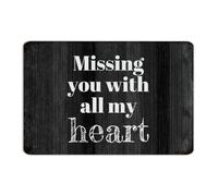 Plaque en métal « Missing You with All My Heart » - 20,3 x 30,5 cm - Décoration murale en aluminium pour garage, café, bar, salon