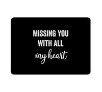 Plaque en métal « Missing You with All My Heart » - 25,4 x 35,6 cm - Style rétro - Décoration murale pour café, maison, cabine, garage, salon