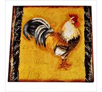 Plaque en Métal Motif Coq. Décoration métallique murale retro style animaux de la ferme. Panneau idéal pour la maison, restaurant, café, Dimension : 20x20cm. Déco pour intérieur vintage