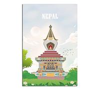 Plaque en métal Népal - Décoration murale vintage - Décoration murale pour maison, cuisine, bar, terrasse, grotte - 20 x 30 cm