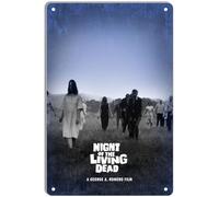 Plaque en métal « Night of the Living Dead » - Affiche de film minimaliste pour décoration de cinéma maison et art mural rétro - 20,3 x 30,5 cm