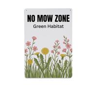 Plaque en métal « No Mow Zone Green Habitat »