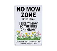 Plaque en métal No Mow Zone Green Haven