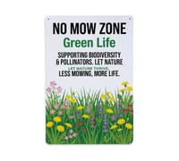 Plaque en métal No Mow Zone Green Life