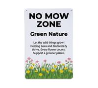 Plaque en métal « No Mow Zone Green Nature »