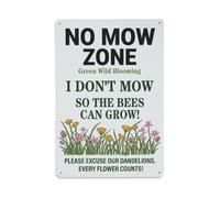 Plaque en métal No Mow Zone Green Wild Blooming 52