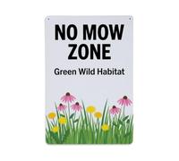 Plaque en métal « No Mow Zone Green Wild Habitat »