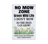 Plaque en métal No Mow Zone Green Wild Life