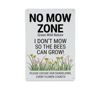Plaque en métal No Mow Zone Green Wild Nature 48