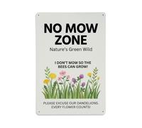 Plaque en métal « No Mow Zone Nature's Green Wild »