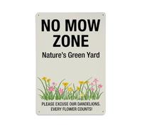 Plaque en métal No Mow Zone Nature's Green Yard
